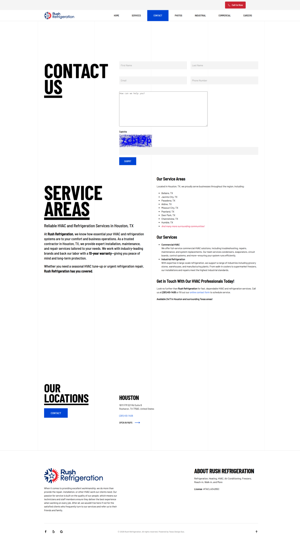 Website Care example from Texas Design Duo project work